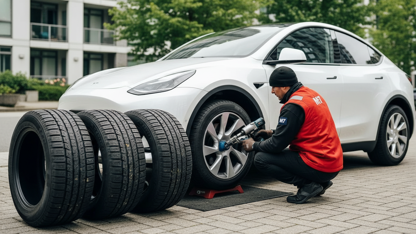 Tesla Tire Change Services Vancouver BC