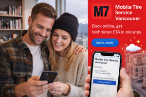 M7 Mobile Tire Service Vancouver book online, get technician ETA in minutes