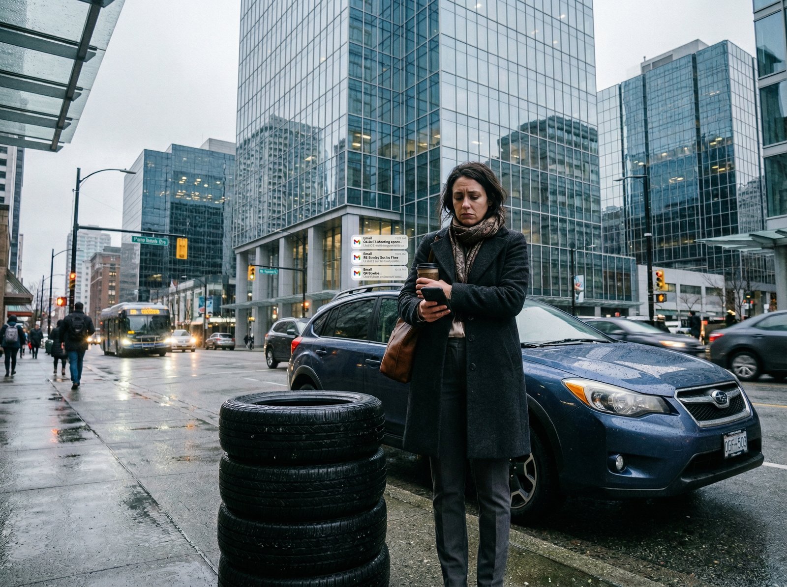 M7 Mobile Tire Service Seasonal Tire Change at Work in Vancouver
