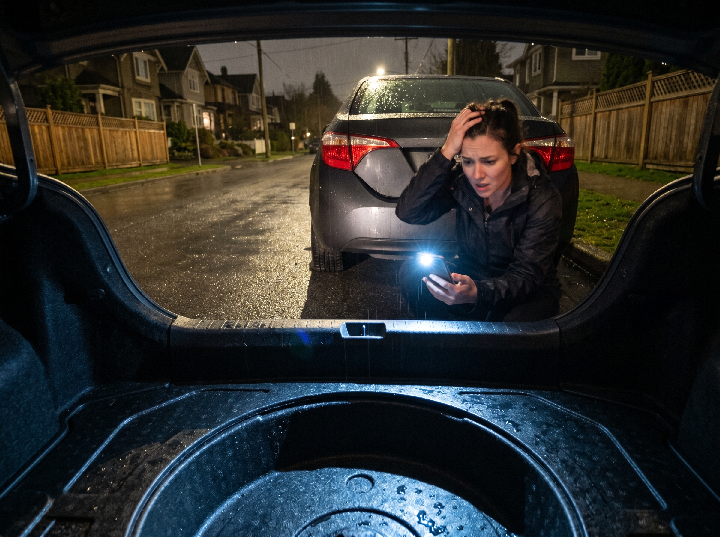 M7 Mobile Tire Service For A Flat Near Kitsilano At Night