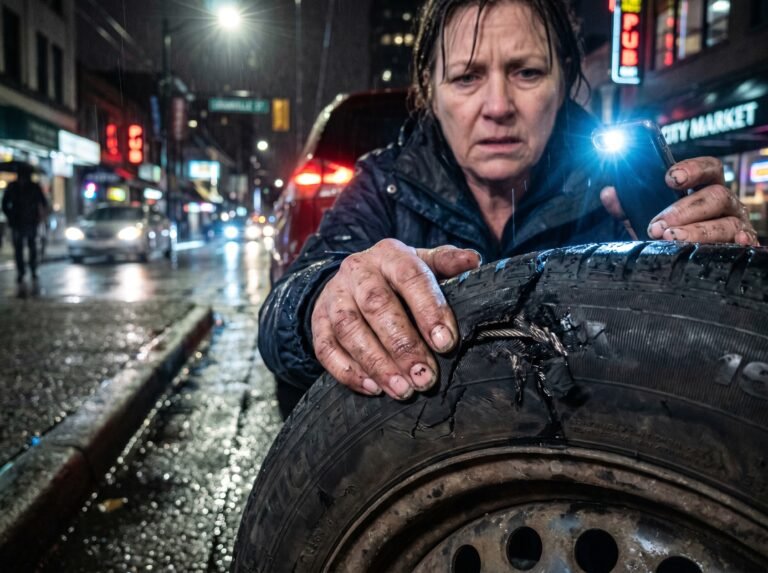 Mobile Flat Tire Repair Near Me In Downtown Vancouver At Night