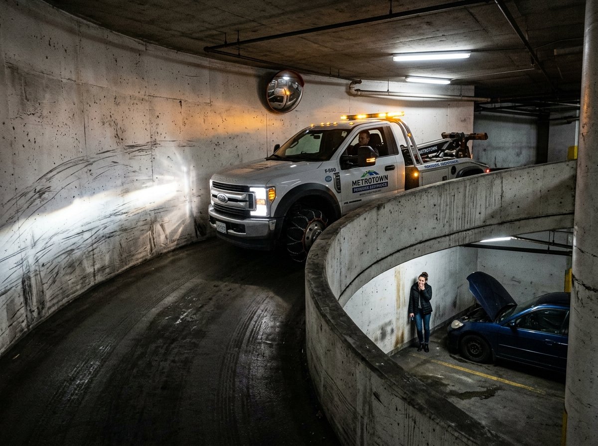 Can Mobile Tire Service Reach A Tight Metrotown Condo Parkade?