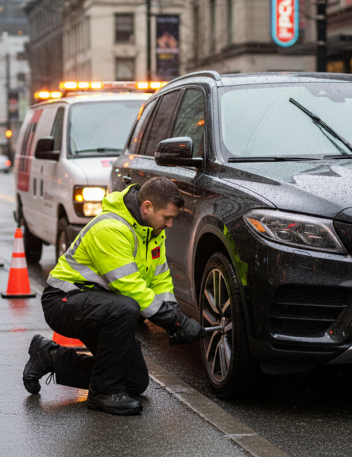 SUV Tire Change Services Burnaby BC