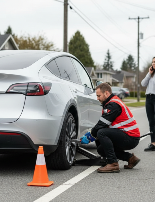 Tesla Tire Change Services Burnaby BC