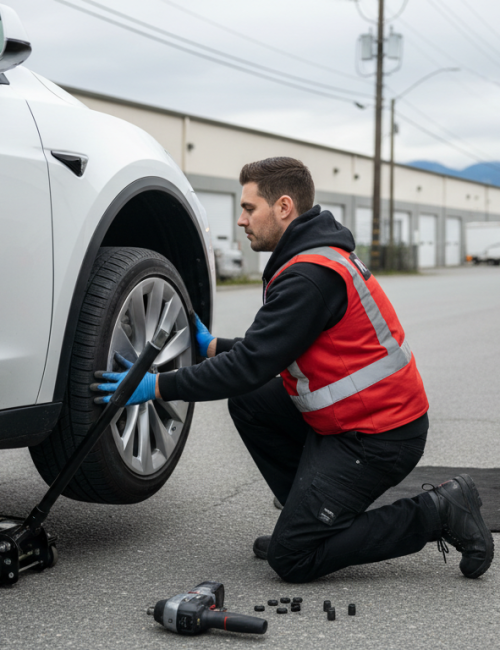 Tesla Tire Change Services Burnaby BC